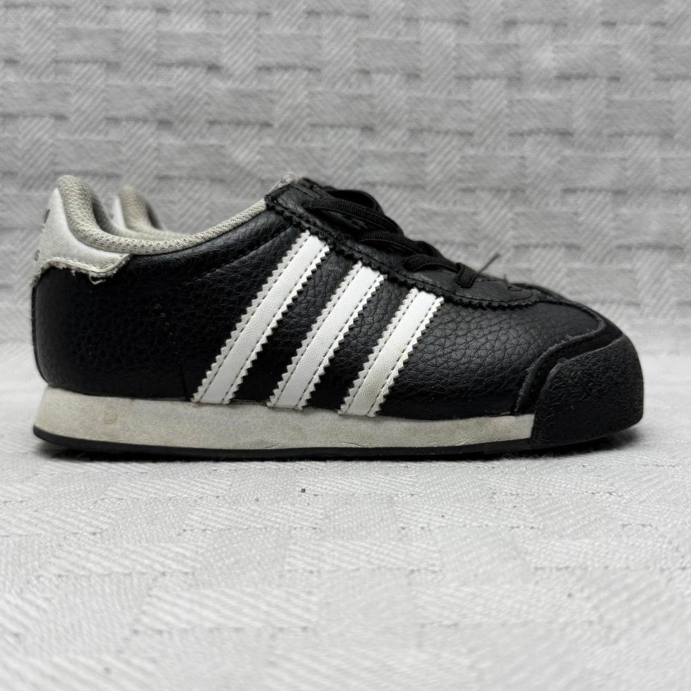 Adidas Originals Shoes Kids Size 8.5K Black White Leather Sneakers FW3672